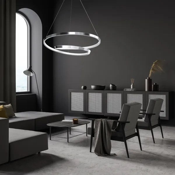 Lampadario LED a sospensione con filo LUCERO LED/48W/230V cromo lucido