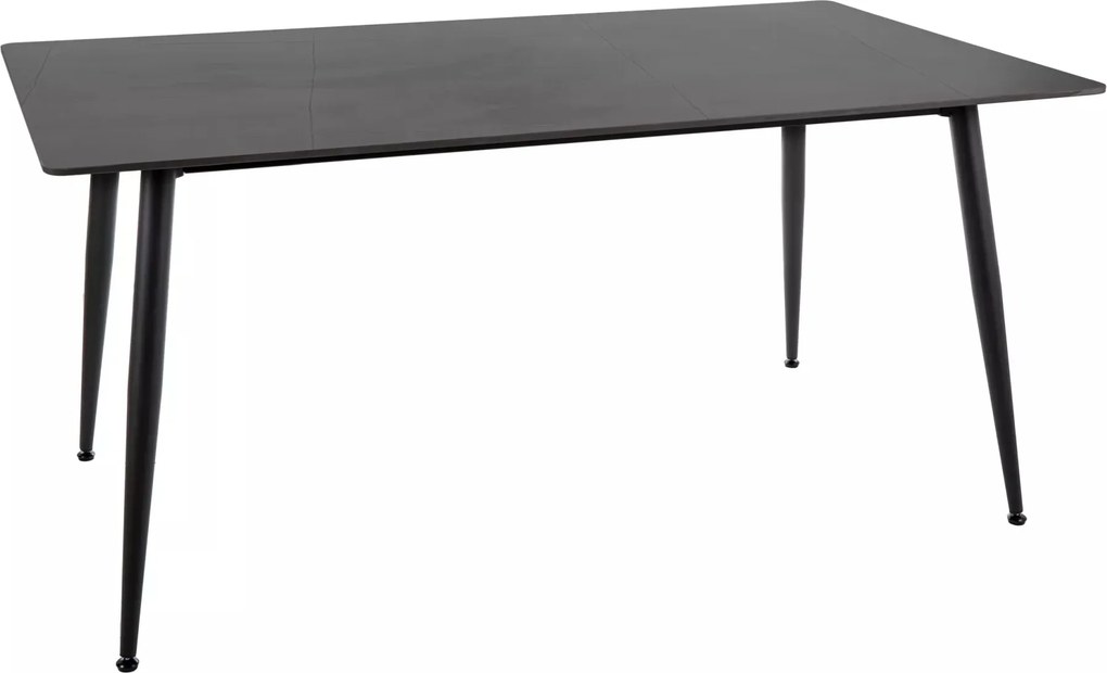 Tavolo Rion 160 in ceramica nera opaca e metallo nero – 160x90x76 cm