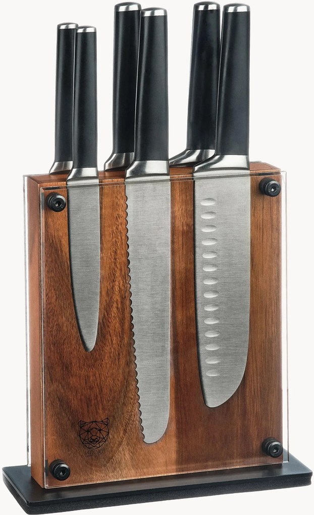 Coltelli da cucina con ceppo Jona Rauma, set da 7