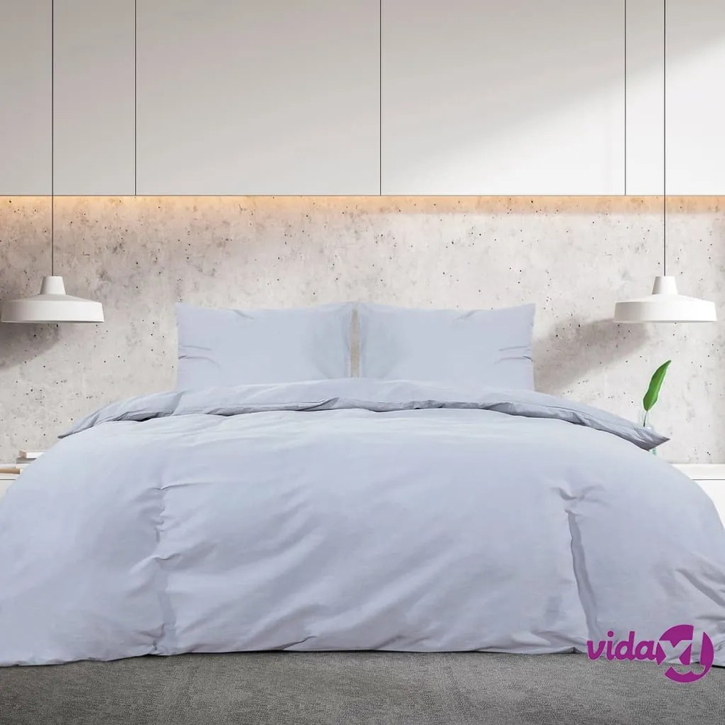 vidaXL Set Copripiumino Grigio 140x200 cm in Cotone