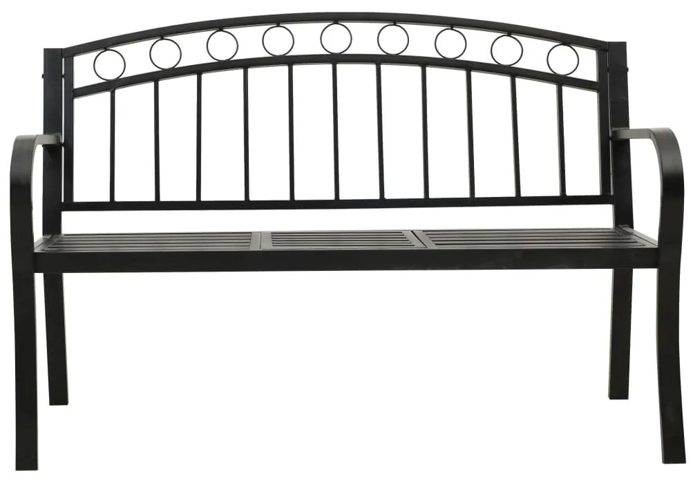 Panchina da giardino con tavolo 125 cm in acciaio nera