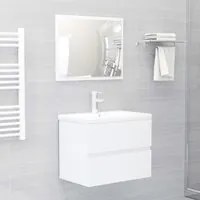 Set Mobili da Bagno Bianco Lucido in Truciolato 3071681