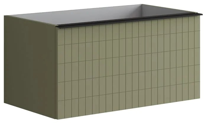 Mobile da bagno sotto lavabo Pixel grid verde salvia L 80 x H 40 x P 45.5 cm 2 cassetti, lavabo non incluso