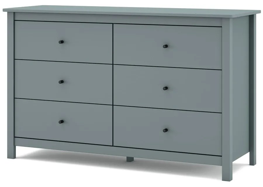 Cassettiera verde polveroso in pino massiccio 130x80x45 cm Misti – Marckeric