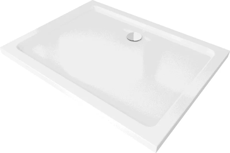 Mexen Flat piatto doccia rettangolare slim 100 x 70 cm, bianco, sifone cromato - 40107010