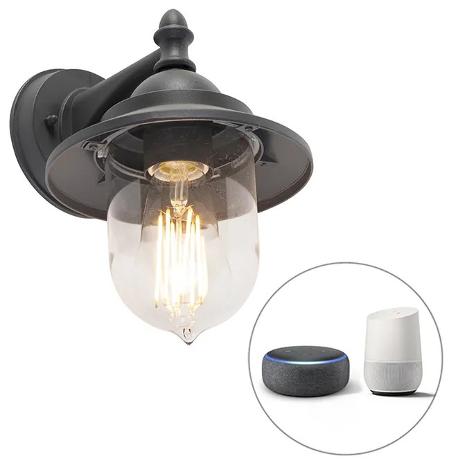 Lampada da parete per esterni intelligente grigio scuro incl. Wifi ST64 - Oxford