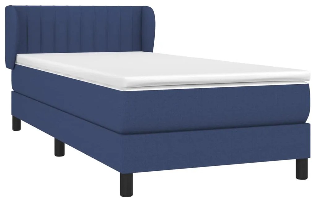 Giroletto a molle con materasso blu 90x190 cm in tessuto
