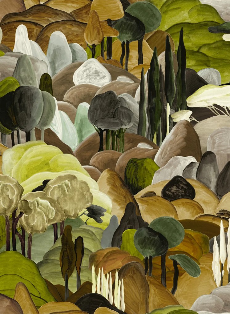 Arte International Carta da parati All Ombra Dei Cipressi - Forest Walk