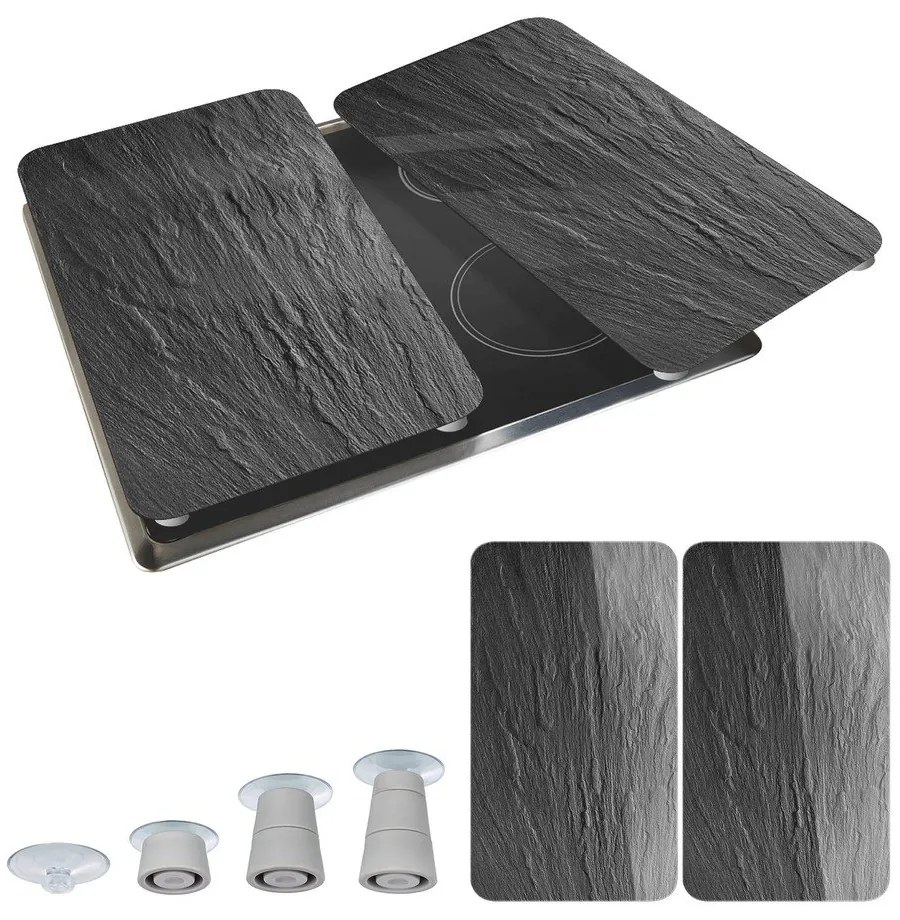 Set di 2 cappe da cucina in vetro con, 52 x 30 cm Slate - Wenko