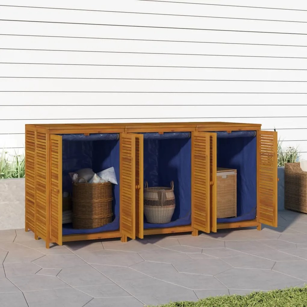 Contenitore Da Giardino 210x87x104 Cm Legno Massello Di Acacia /