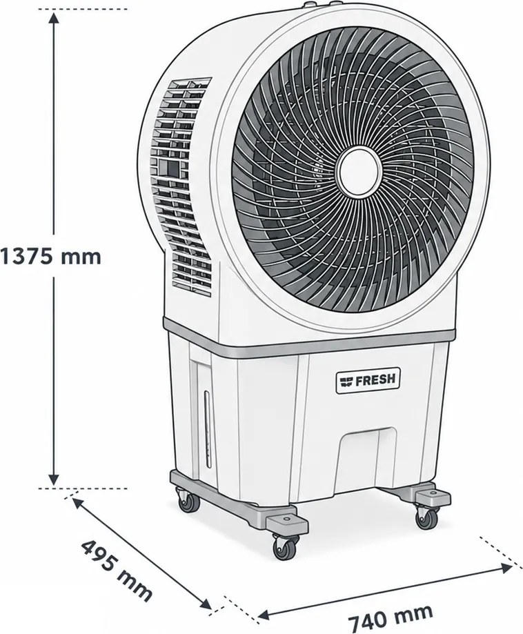 Raffrescatore evaporativo portatile ad acqua 90 litri Fresh