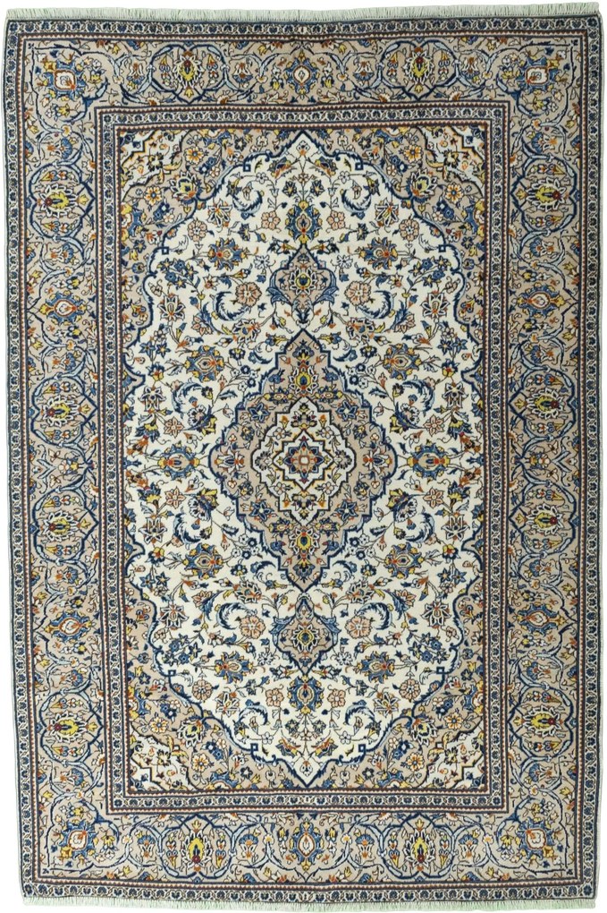 Kashan Tappeto 200 x 290 Beige (Iran) Annodato A Mano