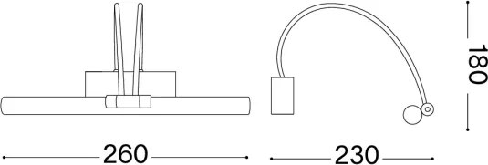 Ideal Lux - Lampada per quadri a LED BOW LED/3,5W/230V CRI 90 26 cm ottone