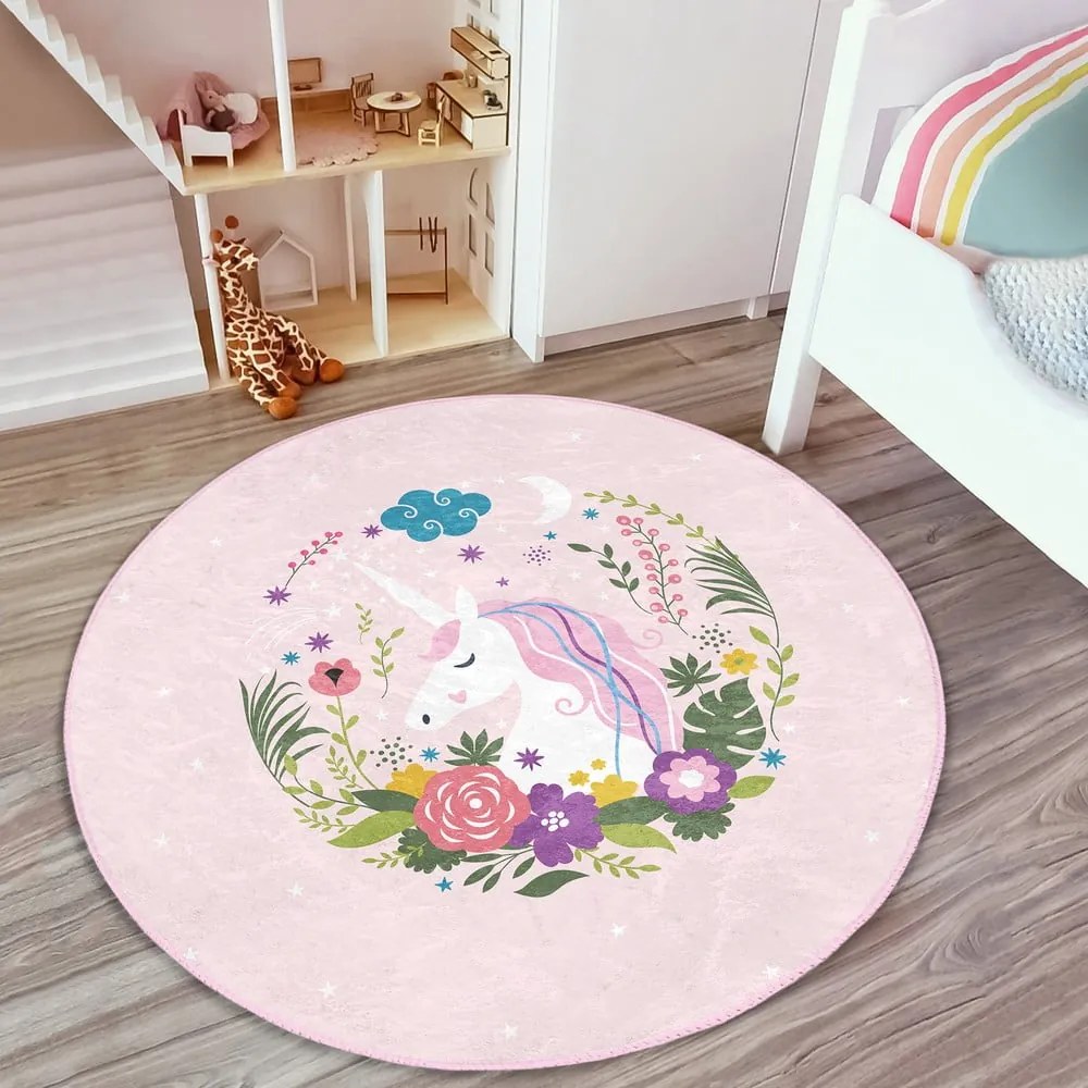 Tappeto rosa per bambini ø 100 cm Comfort - Mila Home