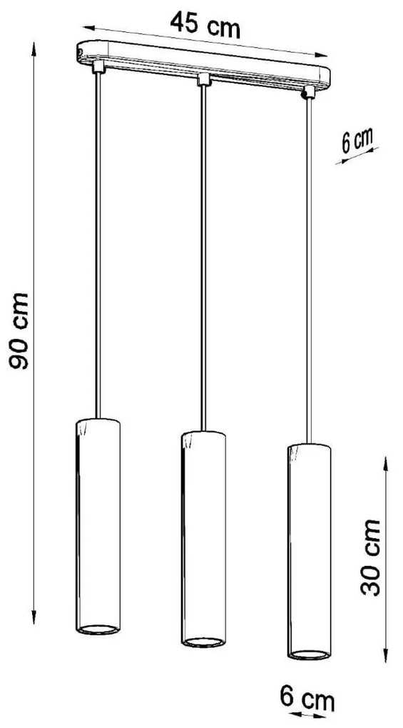 Lampada a Sospensione 3xGU10 in Legno LINO 3