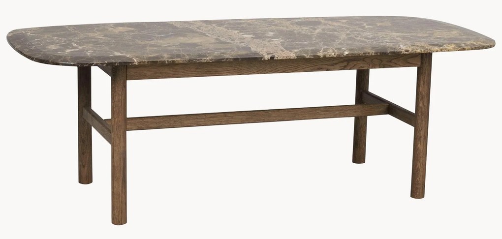 Tavolino ovale in marmo e legno di quercia Hammond