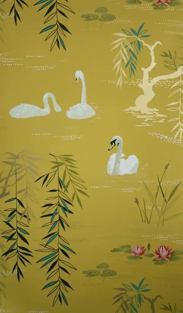 Tapete Swan Lake von Osborne & Little - Mustard