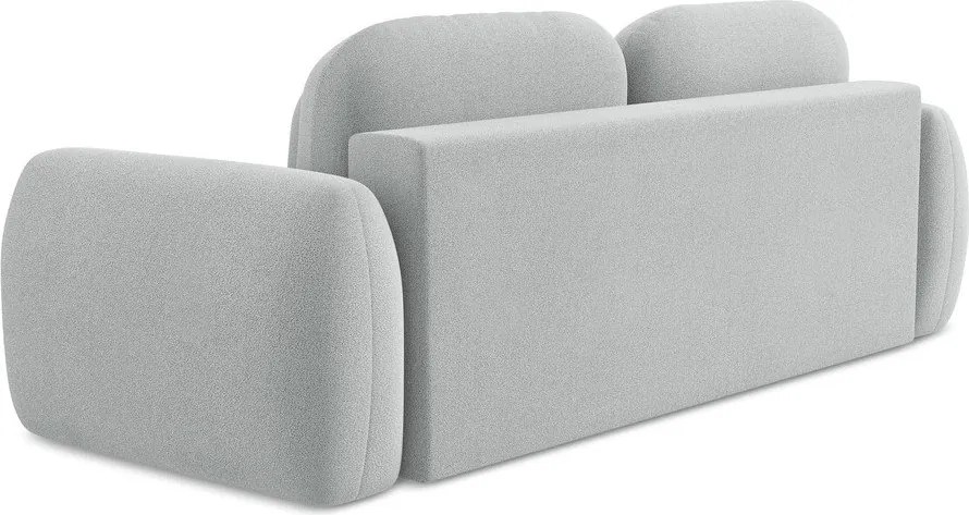 Divano grigio chiaro allungabile/con contenitore con rivestimento in bouclé 266 cm Pele – Makamii
