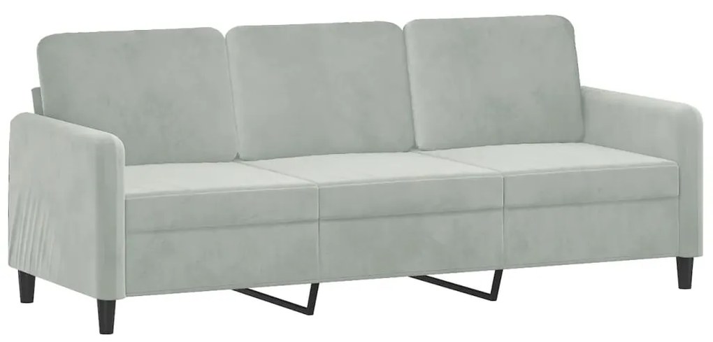 Set di divani 2 pz grigio chiaro in velluto
