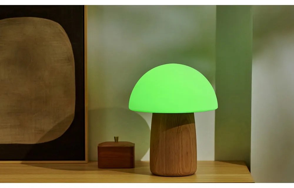 Lampada da tavolo dimmerabile in colore naturale con paralume in vetro (altezza 32 cm) Alice - Gingko