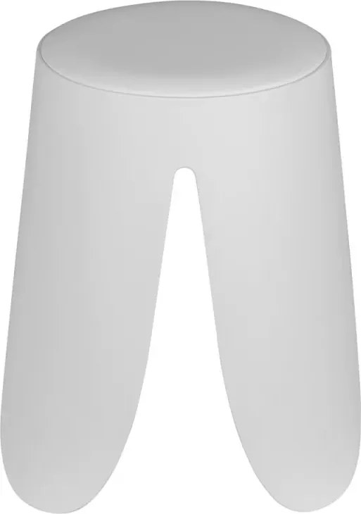 Sgabello per il bagno bianco opaco con seduta imbottita e piedini antiscivolo Flores