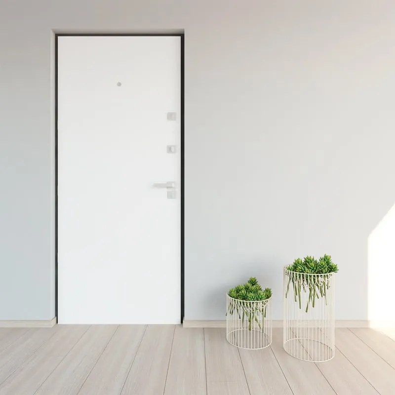 Pannello per porta blindata MATT rivestito melamina bianco L 95  x H 213 cm, Sp 3 mm