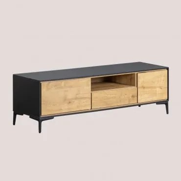 Mobile TV in legno Danae Black&Natural - Sklum