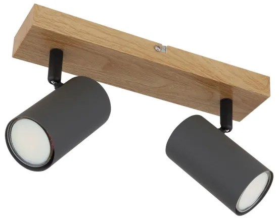 Globo 57911-2G - Faretto ROBBY 2xGU10/35W/230V grigio/marrone