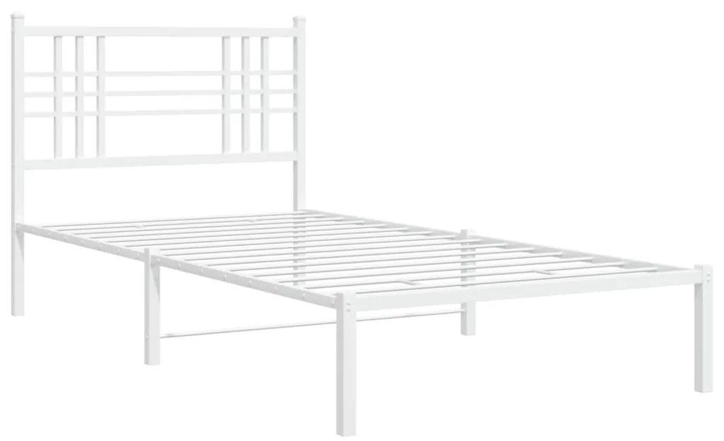 Giroletto con testiera metallo bianco 90x190 cm
