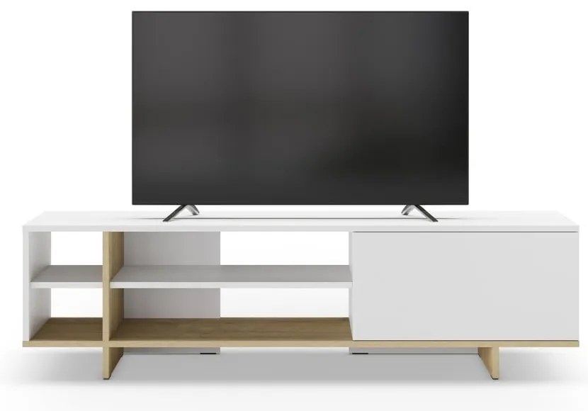 Tavolo TV bianco in rovere 160x44 cm Cequoia - Marckeric