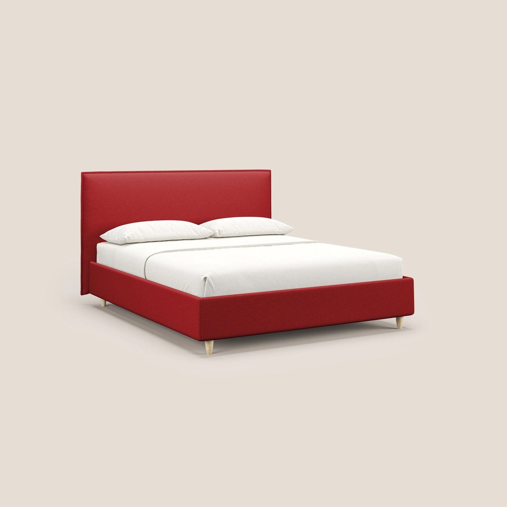 Costanza letto contenitore e sfoderabile in tessuto misto cotone impermeabile T13 rosso