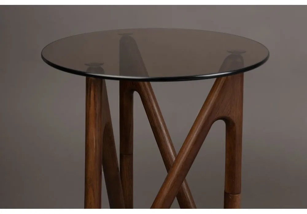 Tavolino rotondo con piano in vetro ø 40 cm Naia – Dutchbone