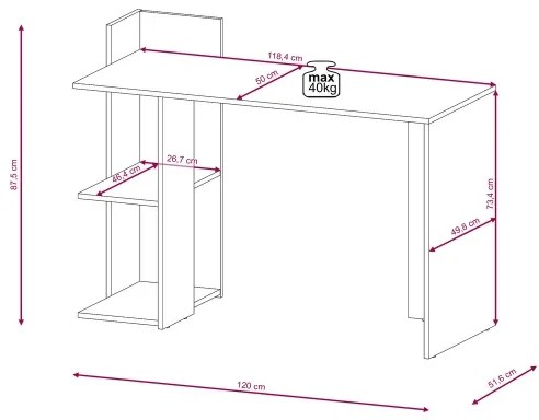 Scrivania MARLO grigio cemento/bianco