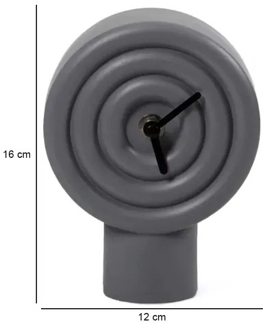 Orologio da tavolo in ceramica 16 cm 1xAA grigio