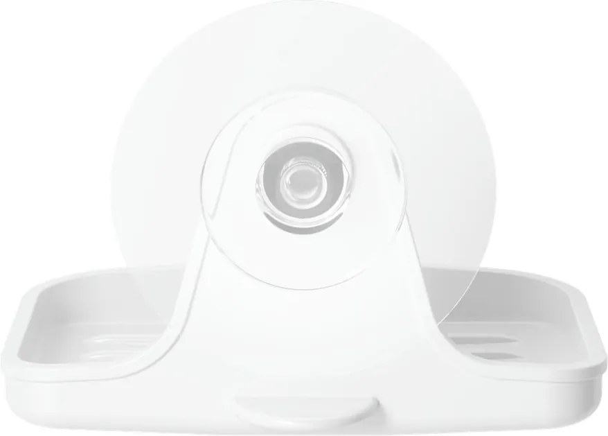 Dispenser di sapone bianco in plastica riciclata senza foratura Flex - Umbra