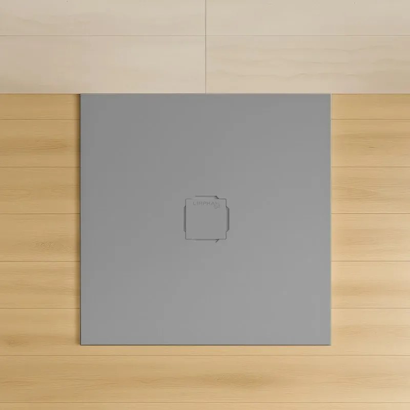Piatto doccia 100x100 in marmoresina cemento con griglia in acciaio inox Harmony