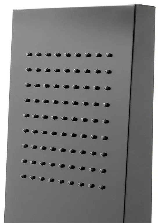 Soffione doccia a sbalzo 22x50 cm nero opaco in acciaio inox