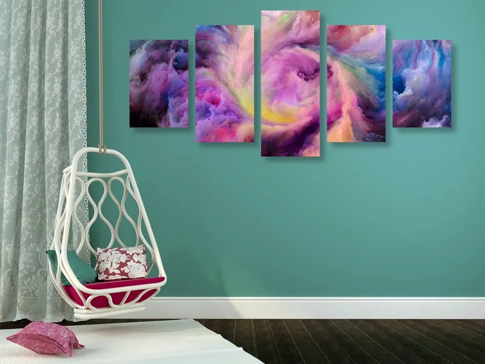 Quadri 5 pezzi – Spirale colorata