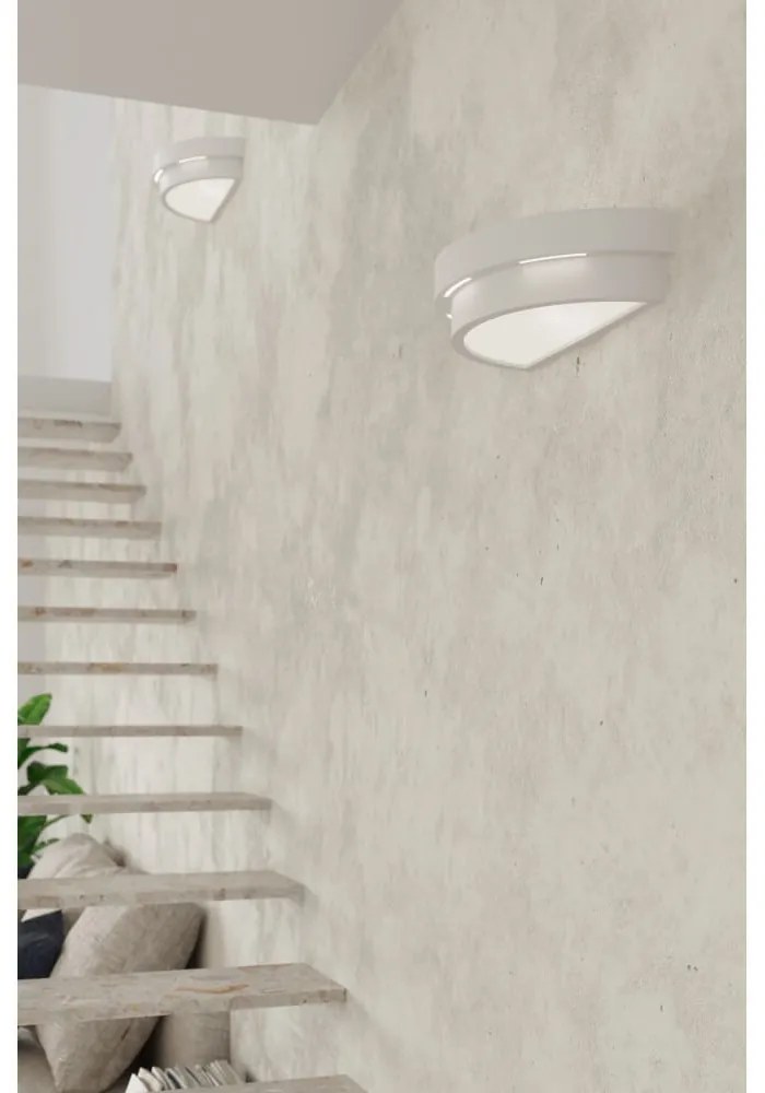Applique da Parete in Gesso-Ceramico HELIOS E27 Pitturabile da Interno Colore del corpo Pitturabile