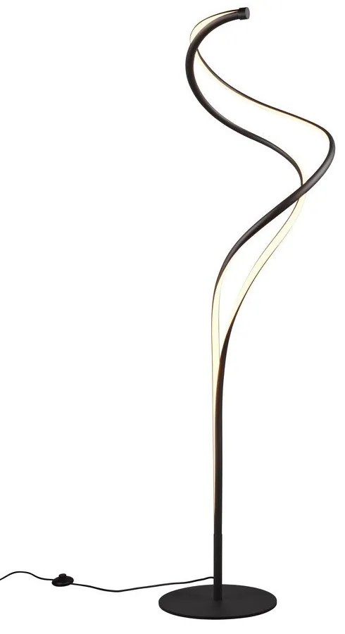 Lampada da terra a LED nera con paralume in metallo (altezza 160 cm) Nala - Trio Select