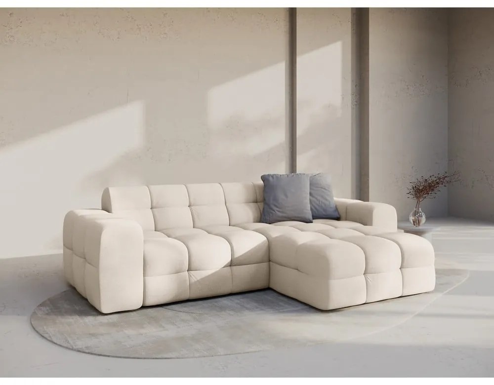 Divano angolare beige (con penisola a destra/con chaise lounge) Kendal – Micadoni