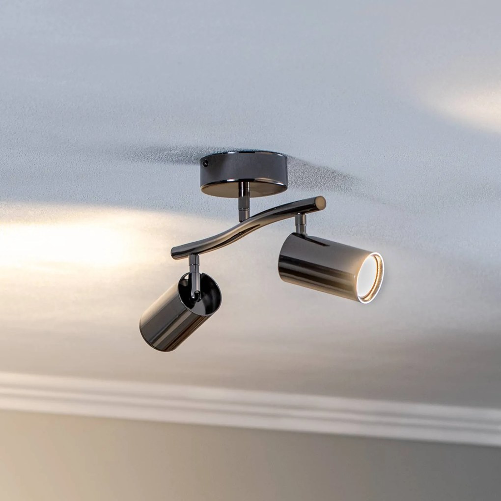 Lucea Faretto da soffitto Spotte, nero-cromo, a 2 luci