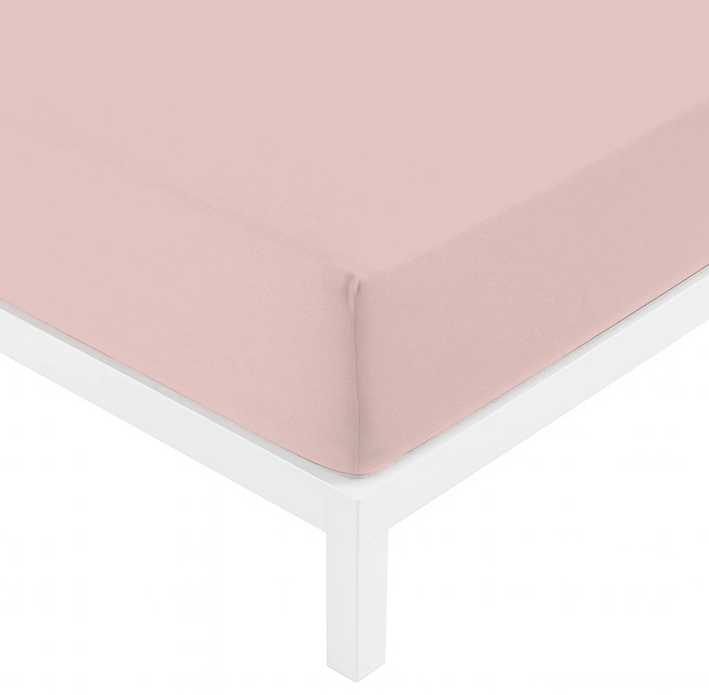 Lenzuolo con angoli matrimoniale rosa in raso