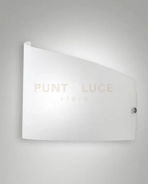 Moa applique bianca in metallo e vetro curvato 1 luce attacco e27