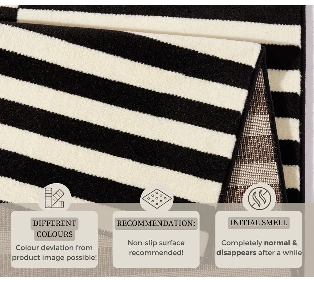 Tappeto nero/color crema 80x150 cm Gloria – Hanse Home