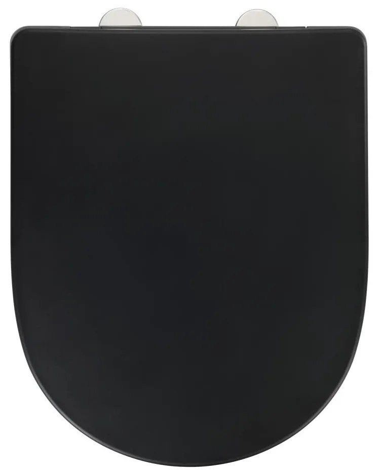 WENKO 24989100-WC sedile per WC EXCLUSIVE 36,5x45 cm nero/argento