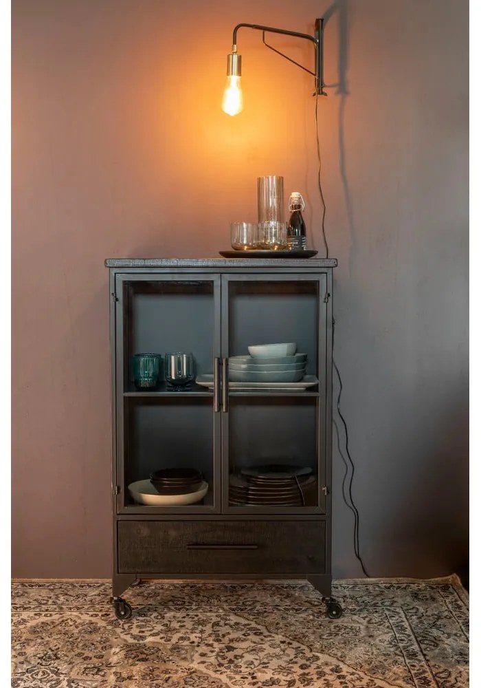 Vetrina in metallo nero 65x105 cm Ferre - White Label