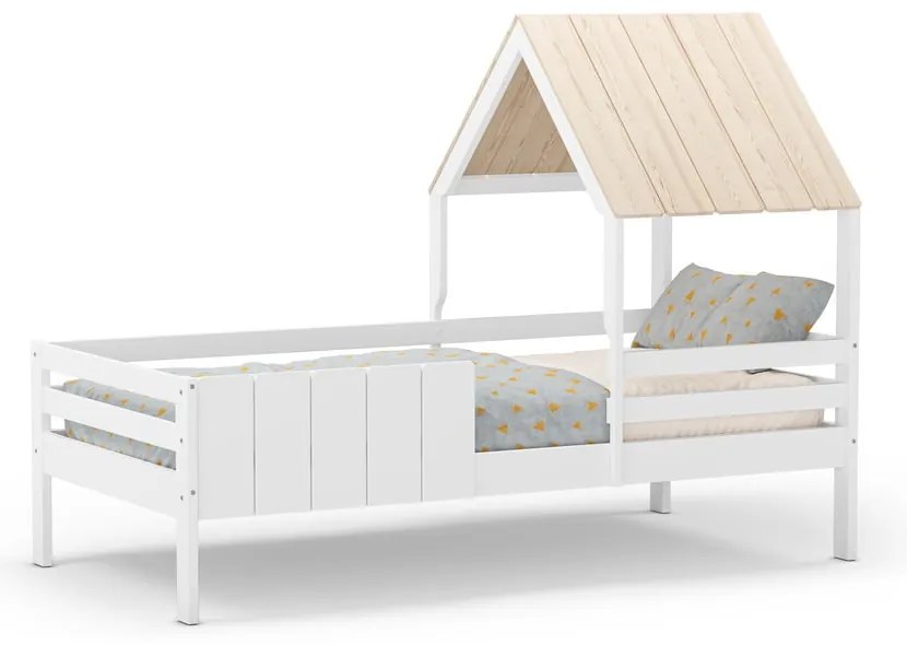 Letto da bambini a forma di casa bianco 90x190 cm Valka – Marckeric