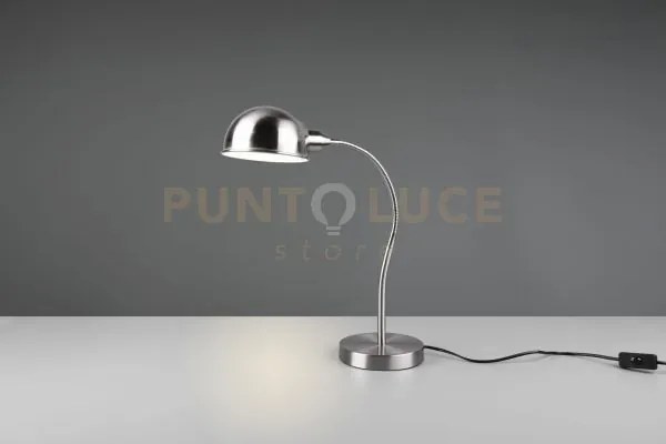 Perry lampada da tavolo flessibile acciaio satinato h. 46cm
