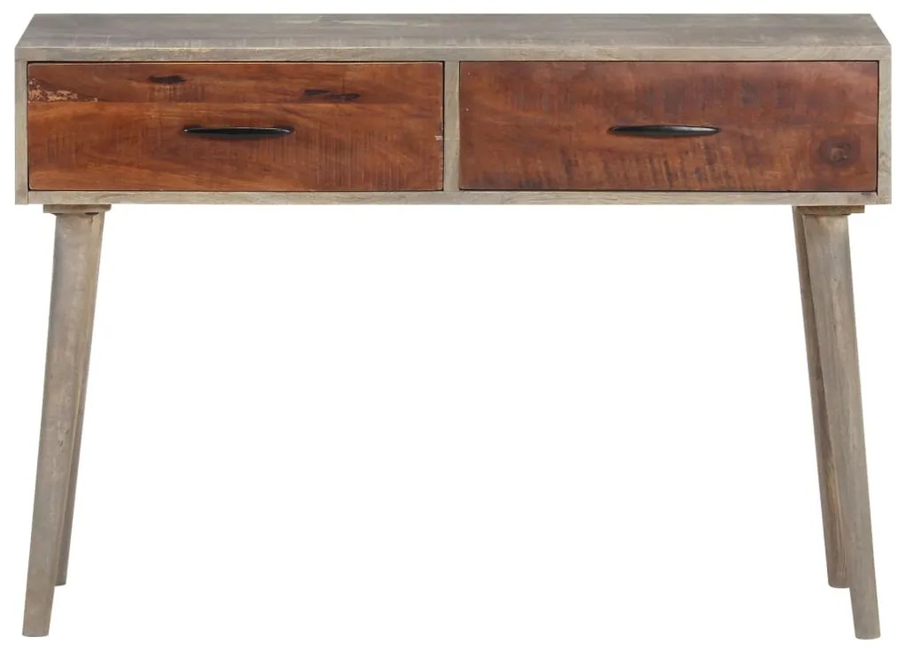 Tavolo consolle grigio 110x35x75 cm in massello di mango grezzo